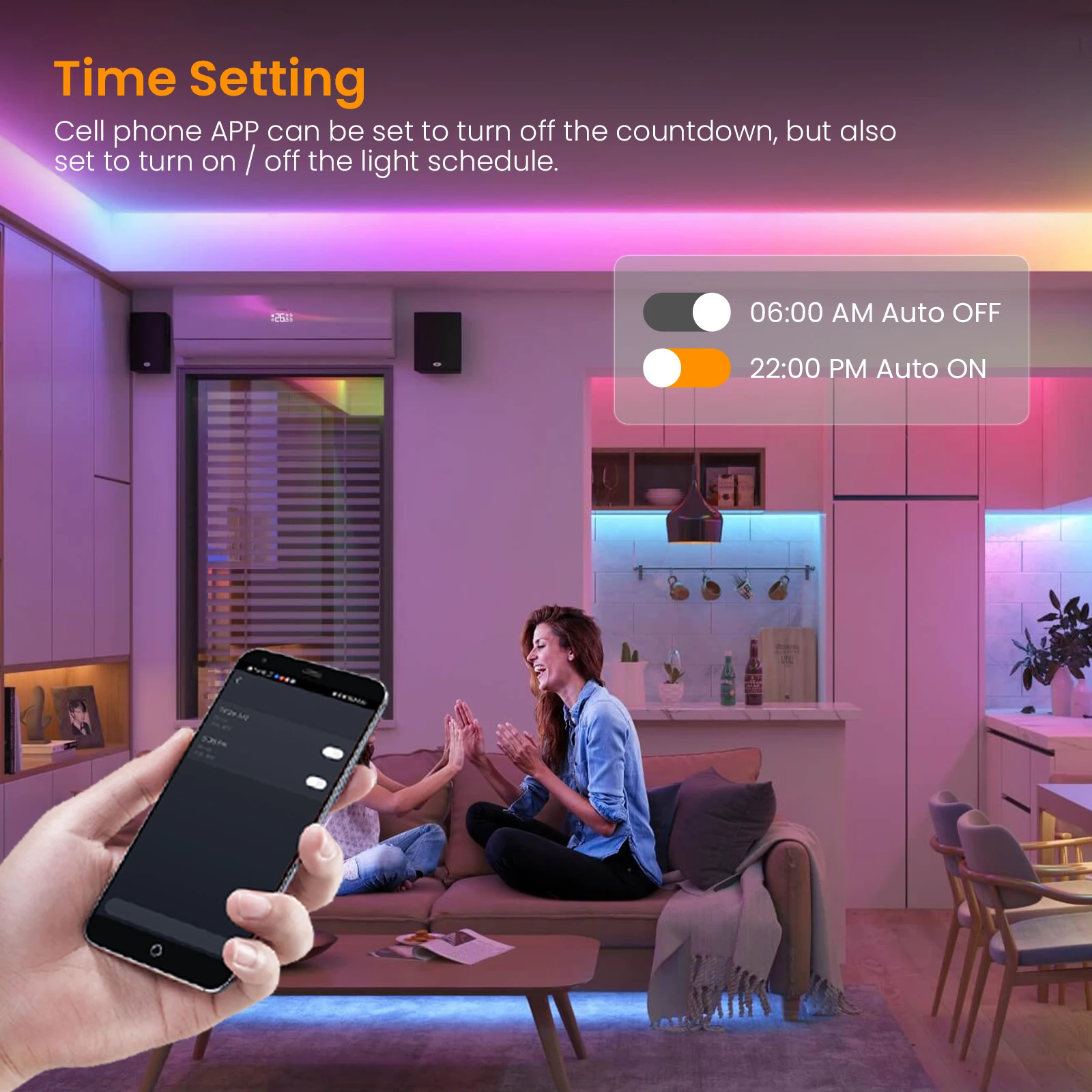 Description Picture 3 of itemWiFi Bluetooth Control RGB COB LED Strip DC 12V 24V 576LEDs/m TV BackLight WS2811 Flexible Tape Light for Party Room Decoration