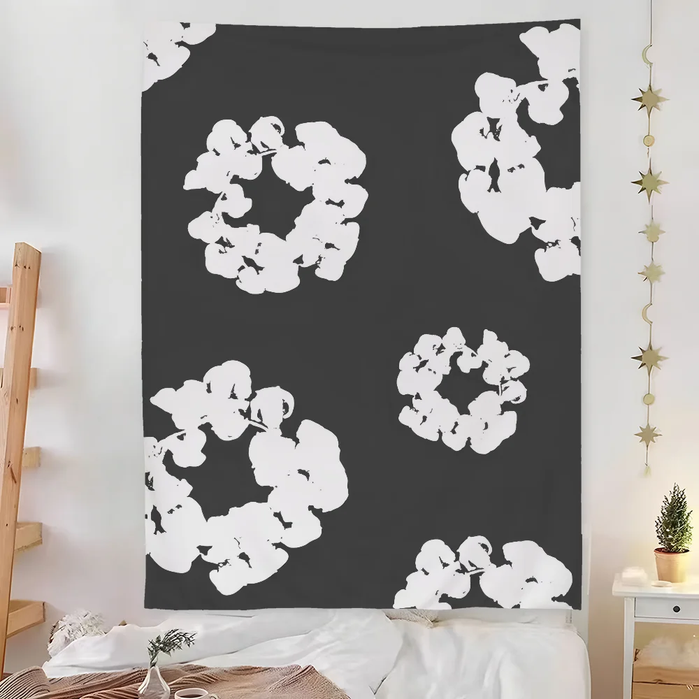 Luxury D-Denim T-Tears Tapestry Bedroom Living Bar Garden Outdoor Microfiber Festival Decoration Background Art Banner