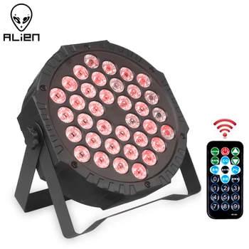 ALIEN 36 LED RGB 전체 컬러 플랫 파 라이트 DMX 512 DJ 디스코 파티 휴일 크리스마스 결혼식 생일 공연 사운드 액티브 스테이지 램프