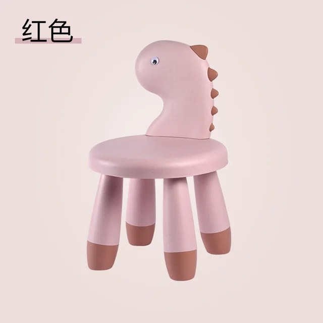 Children's Backrest Chair Home Thickened Non-slip Cartoon Creative Dinosaur Animal Baby Stool Dropshipping red