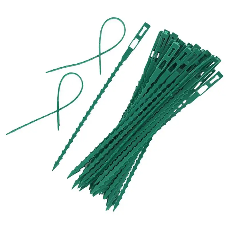 

100pcs Reusable Garden Cable Ties Plant Support Shrubs Fastener Tree Locking Nylon Adjustable Plastic Cable Ties Plants Tools