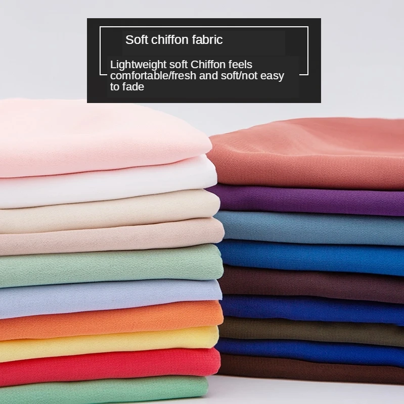 Chiffon Fabric By The Meter Per Opaque for Skirt Dress Clothes Inner Lining Sewing DIY Thin Brocade White Blue Pink Black | Дом и сад
