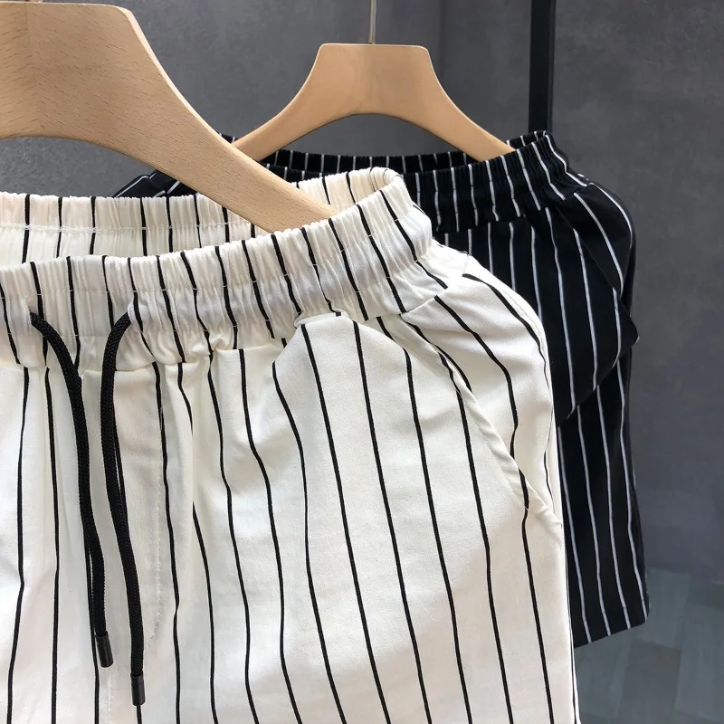 Men's Summer Slim Outer Wear Casual Fashion Striped Shorts