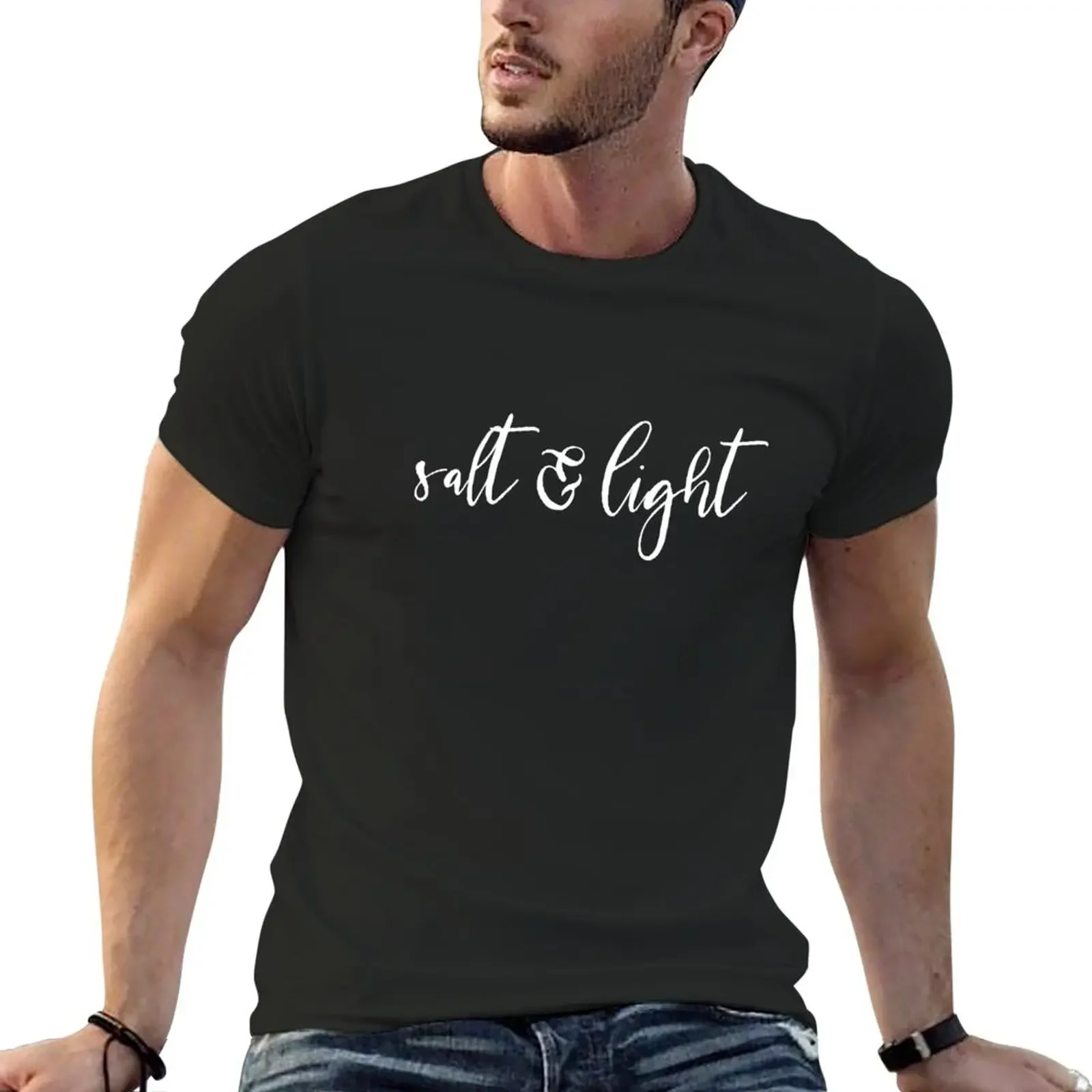 

Salt and Light Jesus Quote T-Shirt funnys sports fans summer tops summer top mens vintage t shirts