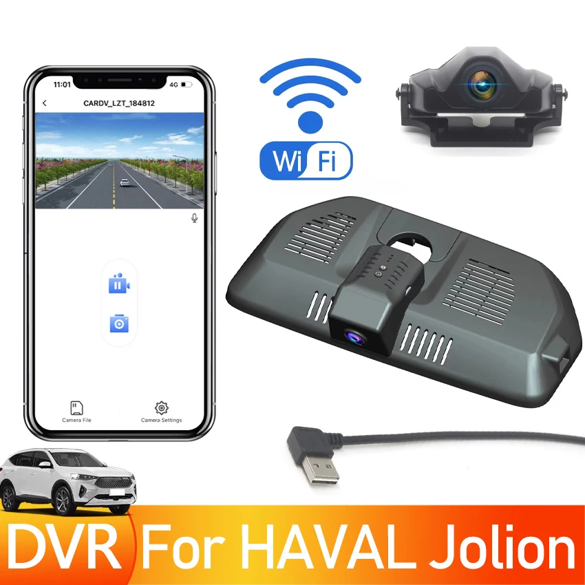 

New! Plug and Play Hidden Dash Cam Car DVR UHD 2160P Video Recorder Camera For HAVAL Jolion 2021 2022 2023 4K Dashcam USB Port