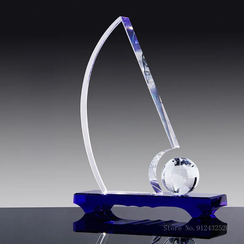 Customized Crystal Trophy, Creative Annual Meeting Event Award, Excellent Souvenir Commemorative Gift, Home Decoration, 1Pc