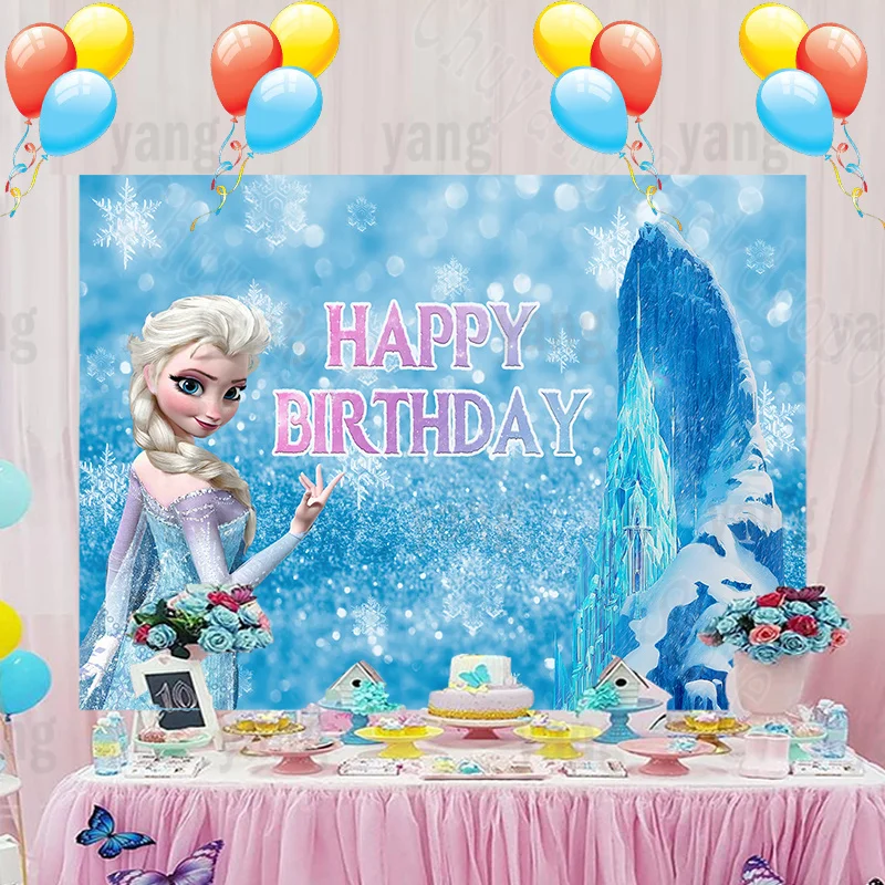 Disney Frozen White Elsa Girls Photography Icebergs Backdrop Custom Product  Beautiful Princess Birthday Party Photo Background Backgrounds  AliExpress