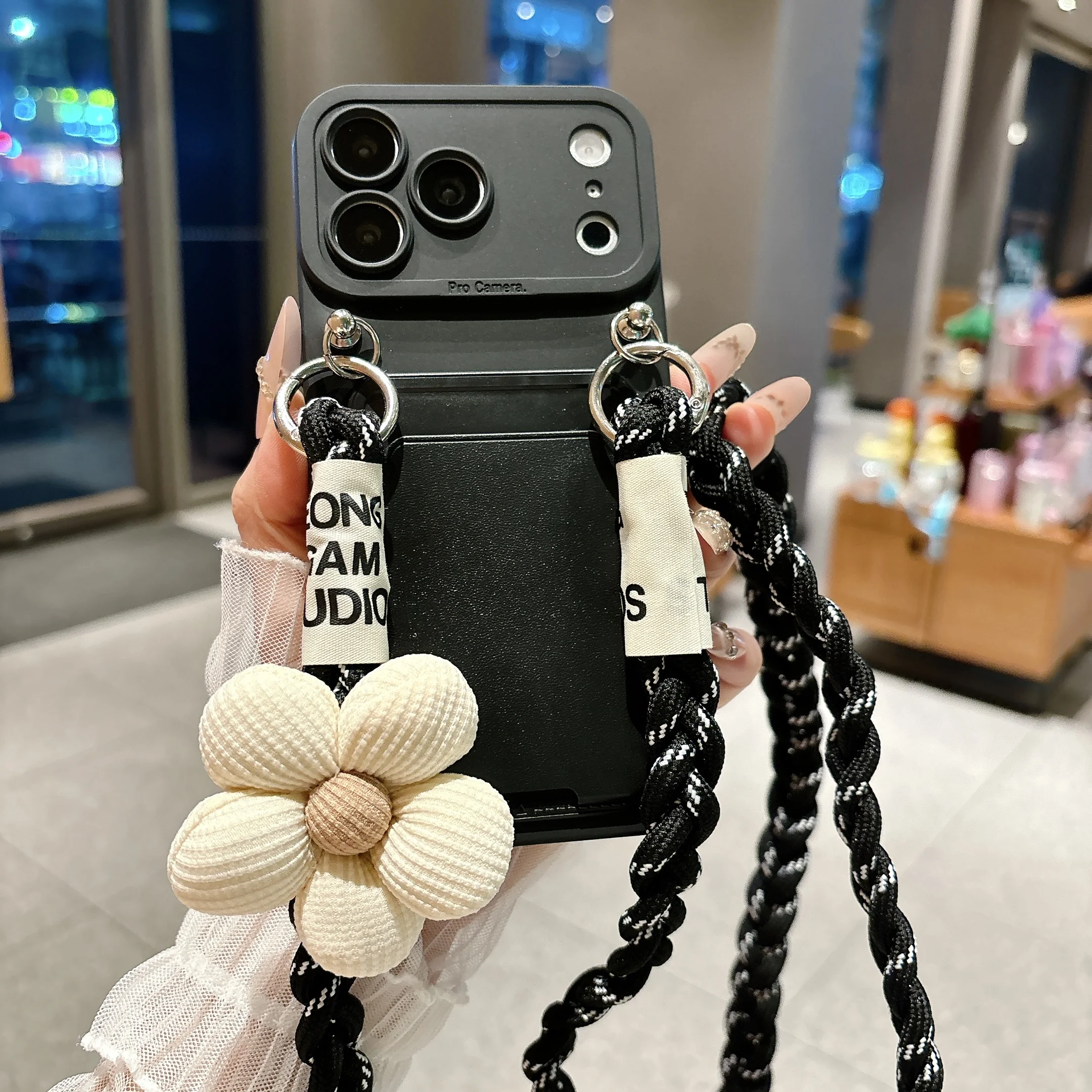 Luxury Floral Crossbody Lanyard Wallet Phone Case Cover