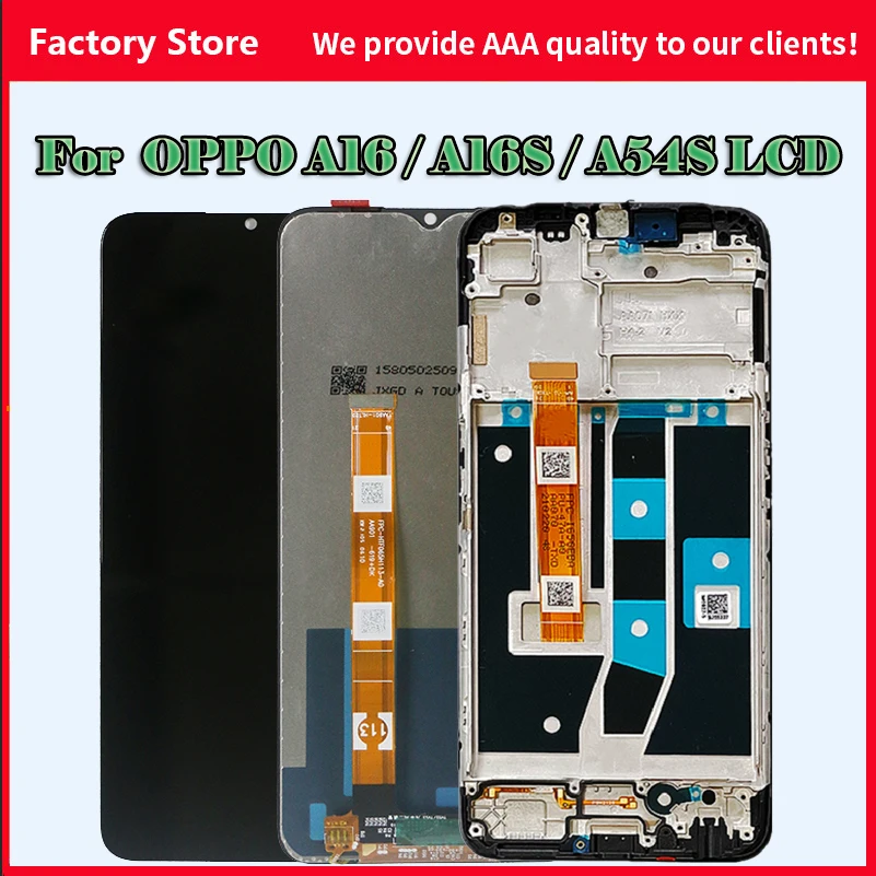6.52" Ips For Oppo A16 A16S A54S Cph2269 Cph2273 Lcd Display Touch Screen Digitizer Assembly With Frame For Oppo A16 A16S A54S