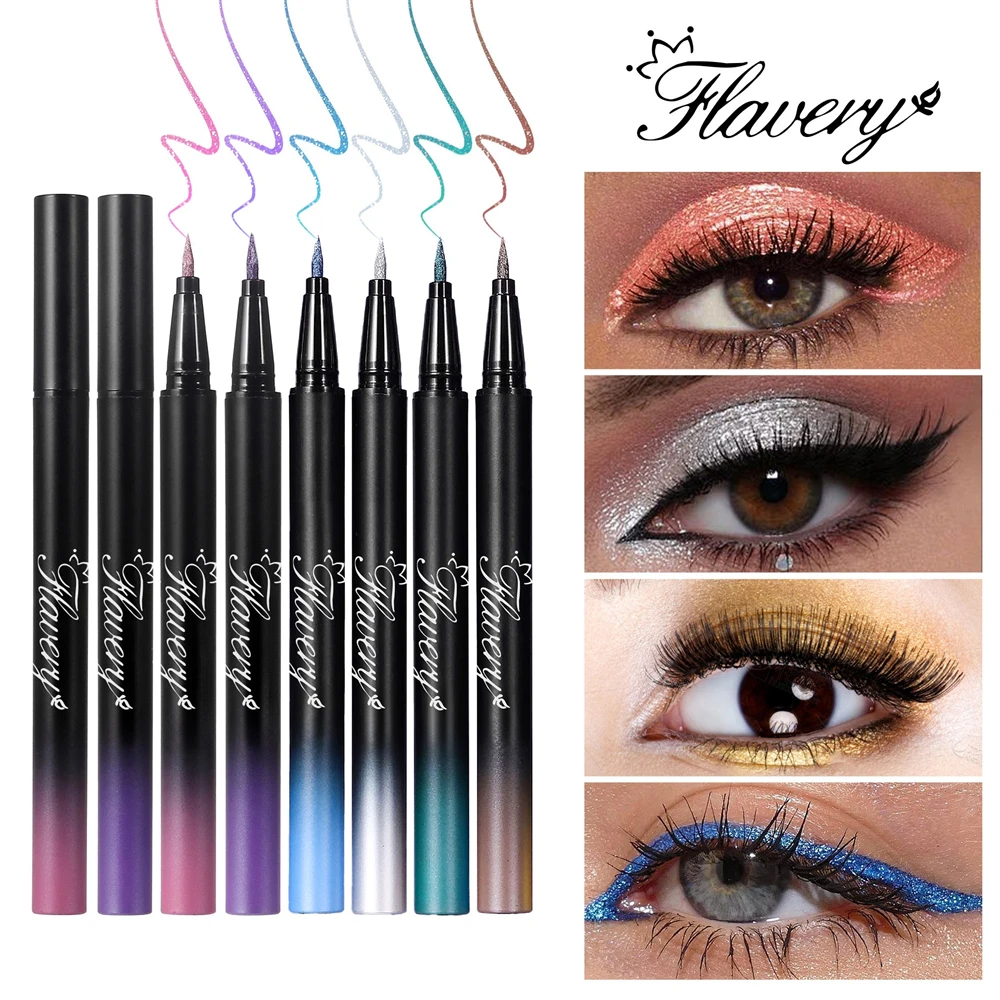 Flüssiger Eyeliner In Rauchigem Schwarz-violett Mit Glitzer Effekt_voghion.com