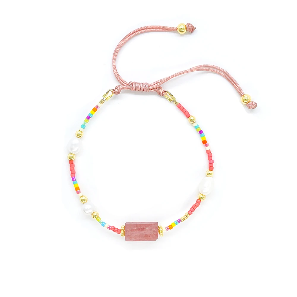 KKBEAD Böhmisches Miyuki-Perlenarmband für Frauen, Naturstein-Perlen, handgefertigt, verstellbares Armband, Boho, Sommer, Strand, Schmuck, Geschenk – Detail 4