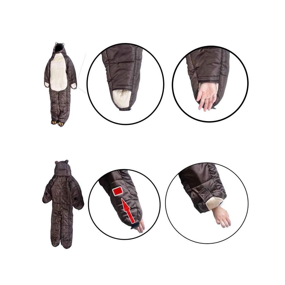 Welead Cotton Bear Camping Down Sleeping Bag Winter Suit For -10℃—5℃ Sleeping Bags Cold Weather Lightweight Camp Gear 6