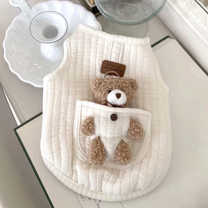 개 옷 및 면 재킷, 고양이, 작은 강아지, 테디 베어, 포메라니안, 슈나우저, 견인에 사용 가능