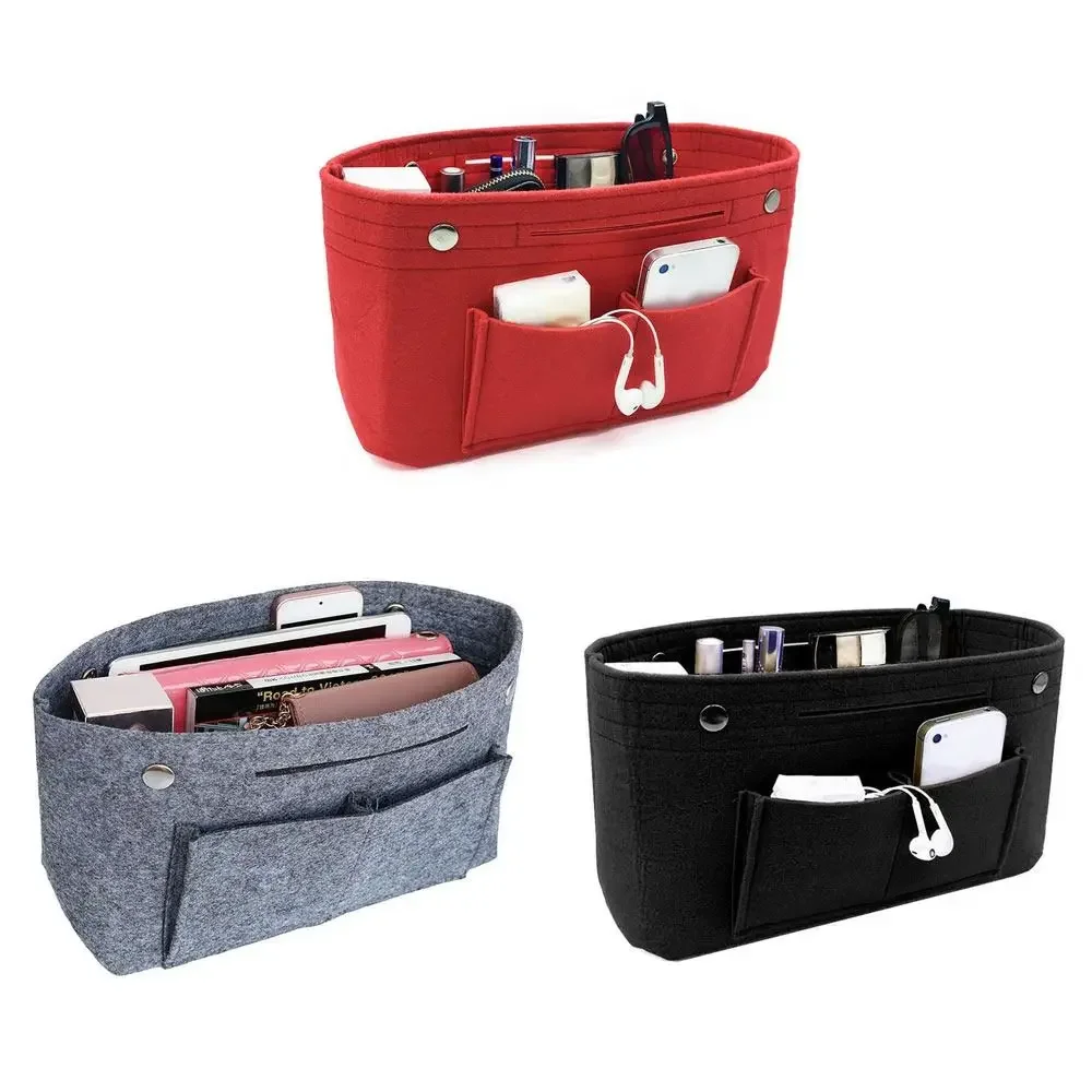 Women's Organizer Handbag Felt Travel Bag Insert Liner Purse Organiser Pouch