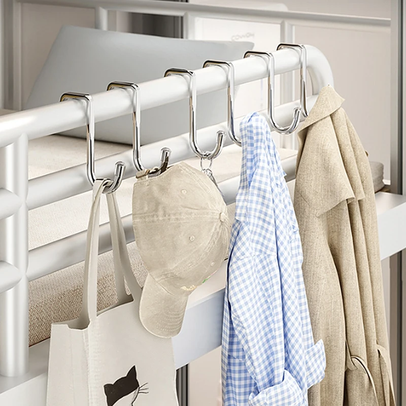 1/3/5PCS Hooks Door Hook S-shaped Towel Bag Hook Stainless Steel Cabinet Hooks Kitchen Bathroom Home Storage Organization