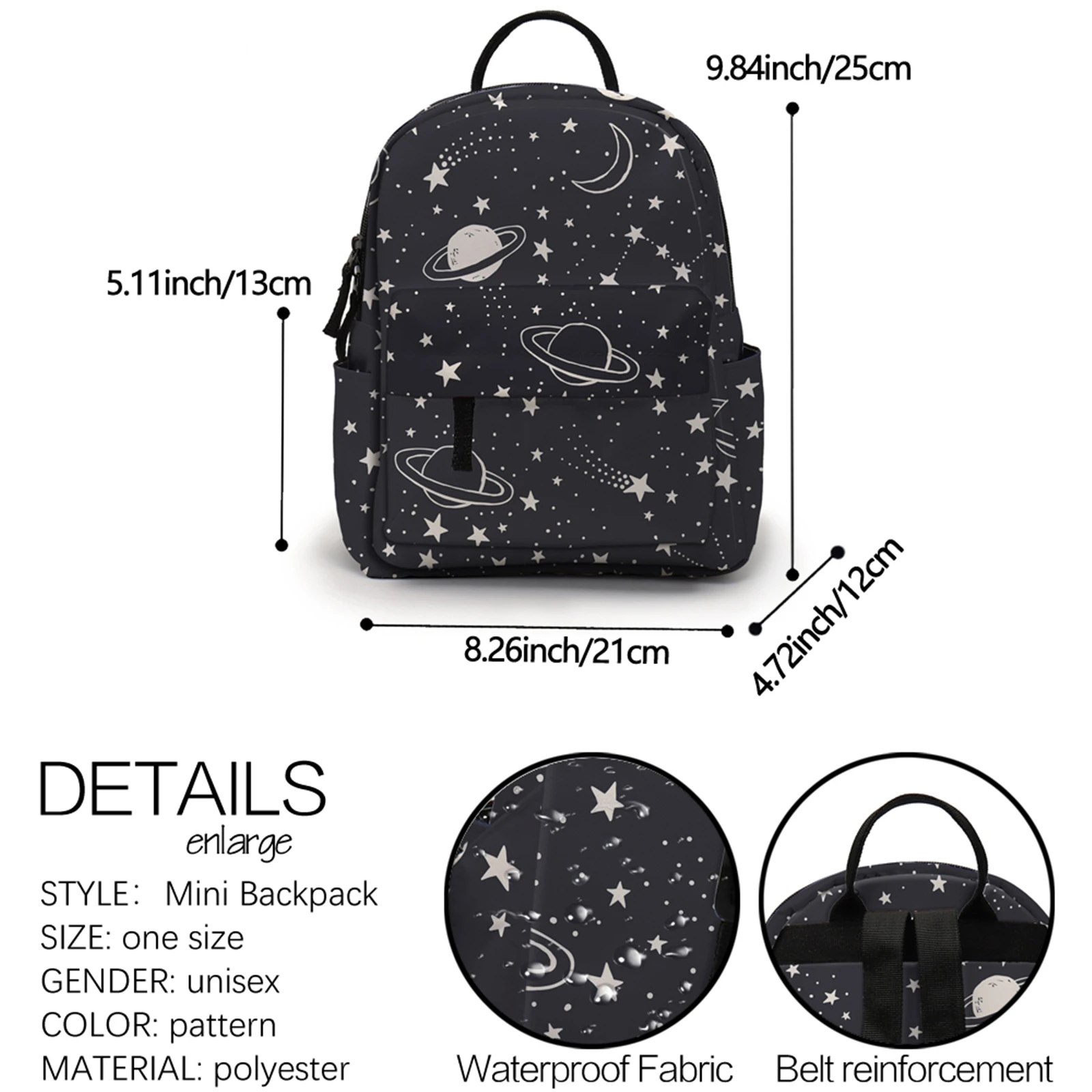 Planet Printing Mini Backpack Star Pattern Gorgeous Girls Shoulder Bags Fashion School Backpack For Teenagers