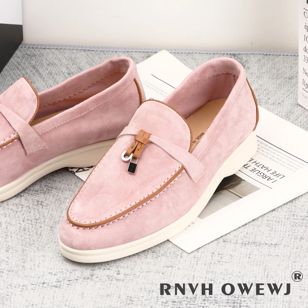 Suede Leather Women Loafers Shoes Spring Autumn Luxury Casual Women Shoes Rubber Sole Flat Loafers Comfortable