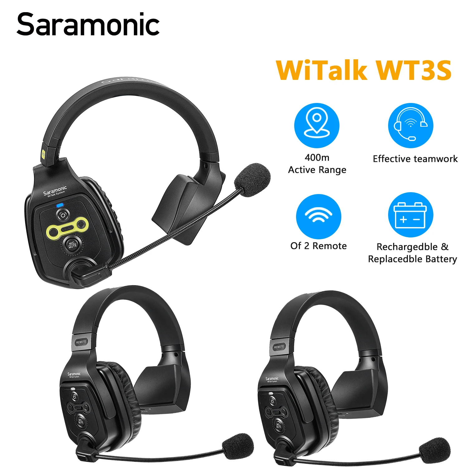 

Беспроводная гарнитура Saramonic WiTalk WT3S, полностью дуплексная система связи с микрофоном для тренировок по футболу, в морском стиле