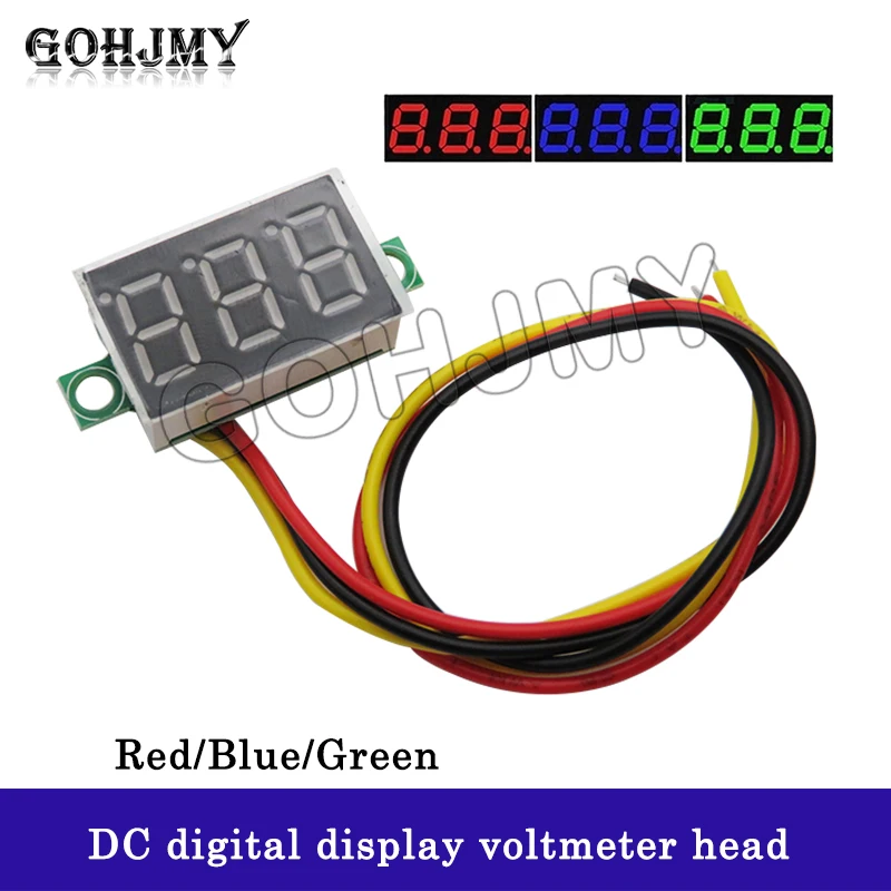 Display Digitale Dc A Tre Fili Testa Voltmetro 0.36 "Led Voltmetro Digitale Dc0V-32V Protezione Connessione Inversa