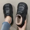 Winter Warm Thick Furry Cartoon Bear Women Plush Slippers Lady Men Waterproof Outside Home Cotton Shoes 3