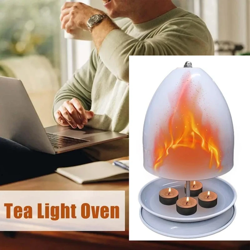 N90R-Tea Light Heater Metal Tealight Candle Room Heater Soft Light And Cozy Tea Holder And Candle Heating Holder Office