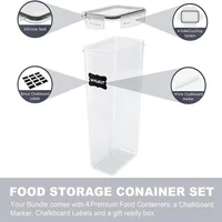 Pasta Containers, 4 Pk 2.8L Airtight Food Storage Containers, Spaghetti Containers for Pantry Organization and Storage, Kitchen 1