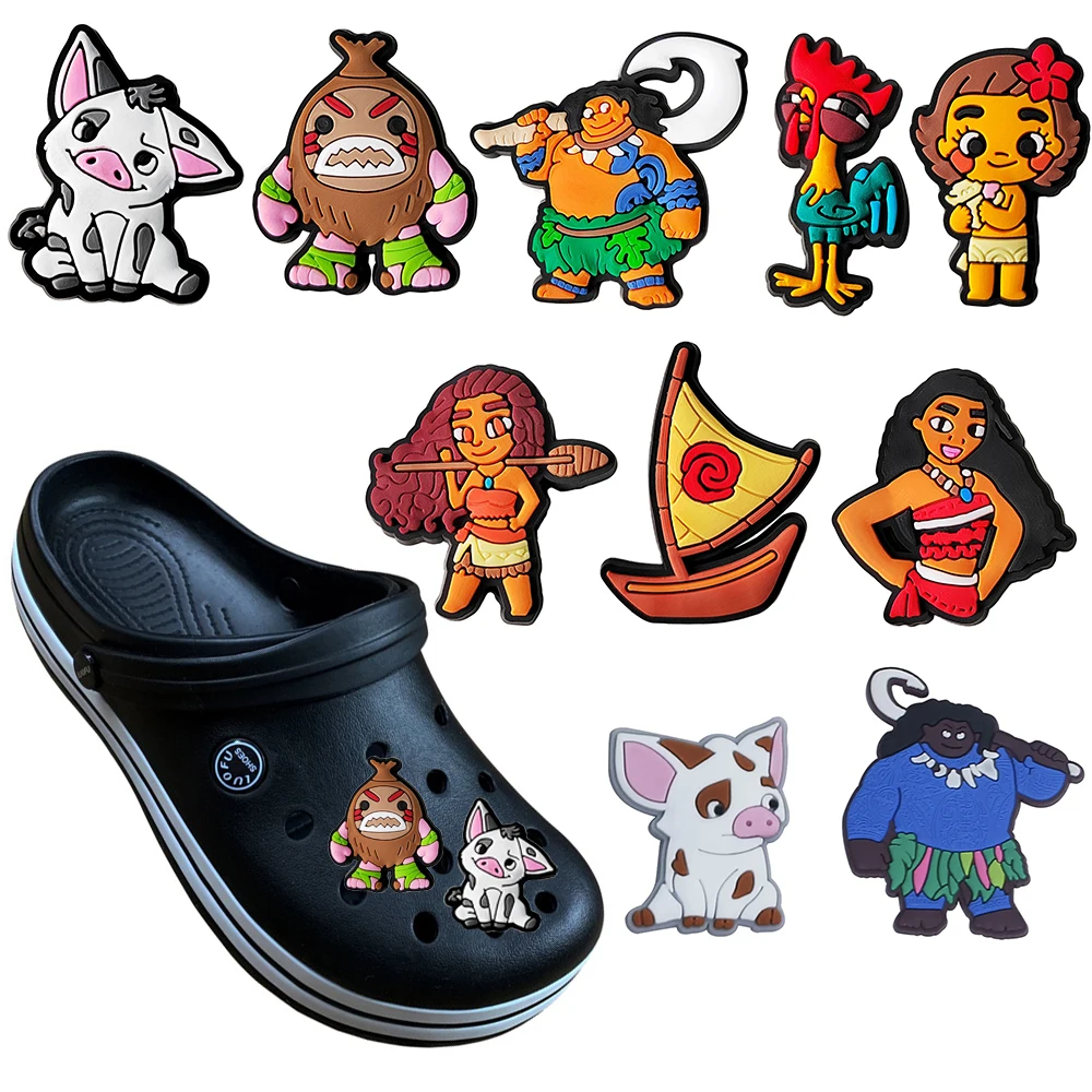 

1-8pcs Disney Moana Shoe Charms Decorations for Clog Sandal Boys Girls Kids Women Teens Christmas Gifts Birthday Party Favors