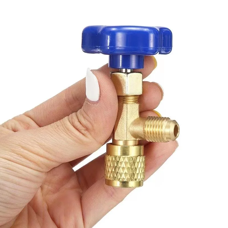 Refrigerant Can Opener 1 Pcs Low Pressure Dispensing Valve Bottle Opener 1/4 SAE Connector Mayitr Refrigerant Bottle Can Tap for R22 R134a R410A Gas