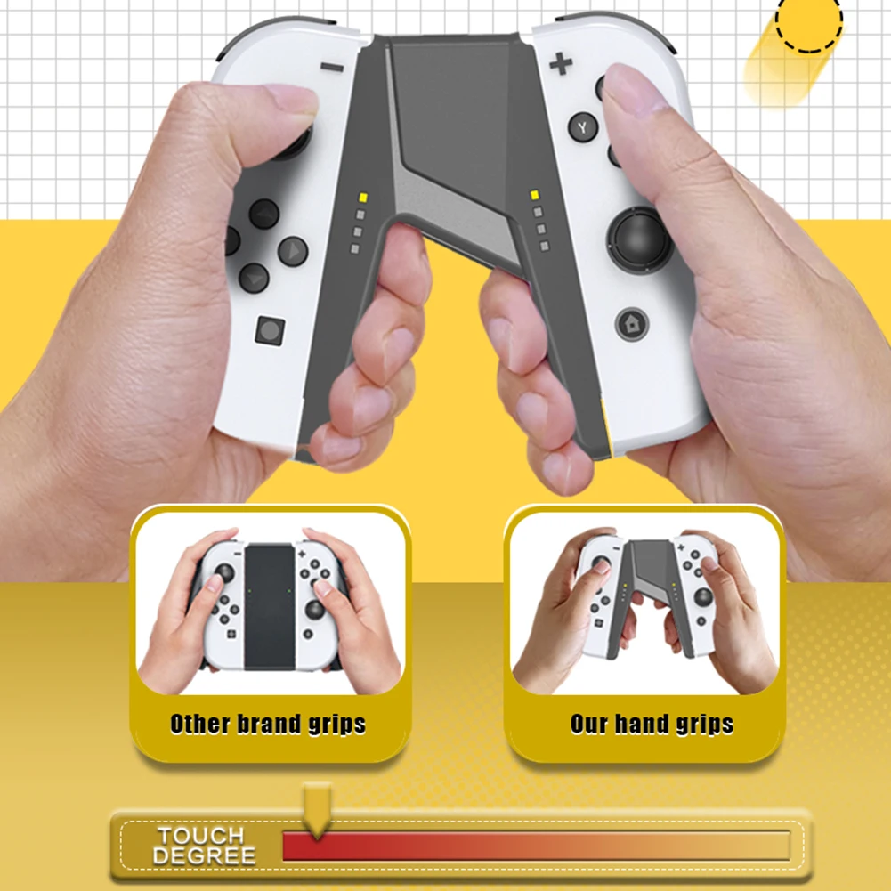 【New-store】 4 in 1 Joy-con Charger Grip for Nintendo Switch/Switch OLED Controller Charger LED Indicator Joycon Handle Charging Dock Stati.