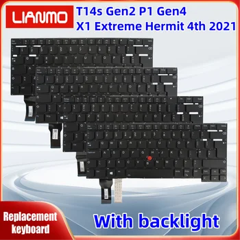 Tastiera retroilluminata per laptop Lenovo ThinkPad T14s Gen2, P1 Gen4, X1 Extreme, Hermit 4a generazione 2021 - Layout US, Italiano, Tedesco, Francese, UK, Portoghese