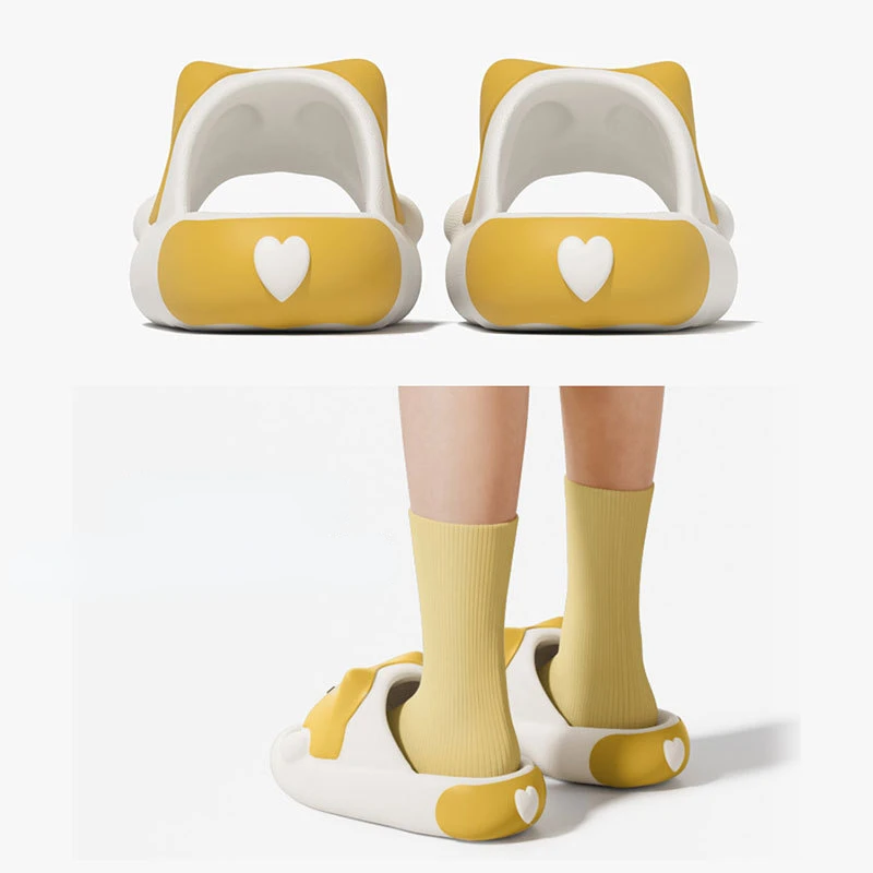 Cartoon Corgi Slippers For Women Summer Sandals Cute For Outdoor And Indoor Bathroom Home Slippers Soft Bottom Anti Slip 6