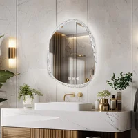 Unique Frameless Mirror LED Light Bathroom Mirror Wall Mounted Backlit Vanity Mirror Designed with Touch Sensors Dimmable Defog - Image 4