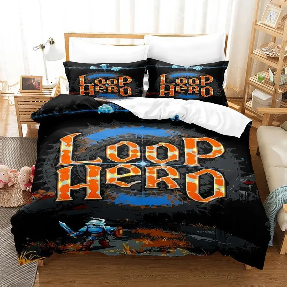 Loop Hero Bedding Set Single Twin Full Queen King Size Bed Set Adult Kid Bedroom Duvet Cover Sets 3D Print Anime Bed Sheet Set