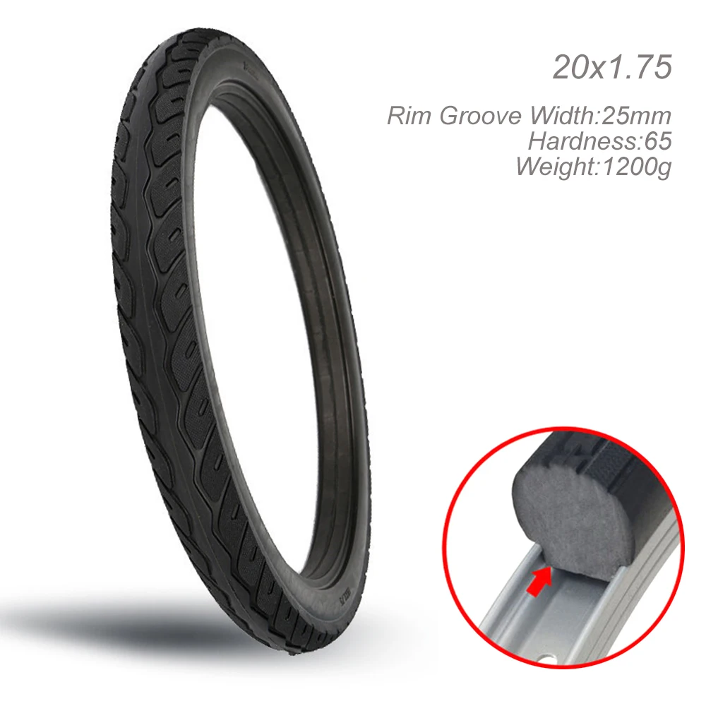 20*1.75 Bicycle Solid Tires 20 Inch 20x1.75 Tires Anti slip Black Tires