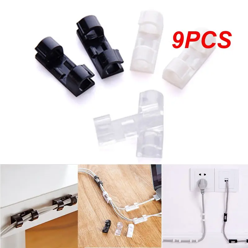 

9PCS lot Cable Organizer Clips USB Charging Cable Winder Desktop Tidy for Mouse Headphone Wire Manager Organizer Protector