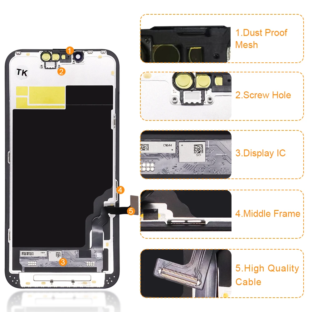 OLED For iPhone X XR XS Max LCD Incell For iphone 11 12 13 Pro Max 13 Mini 14 Plus 15 OLED Display Screen Digitizer Assembly