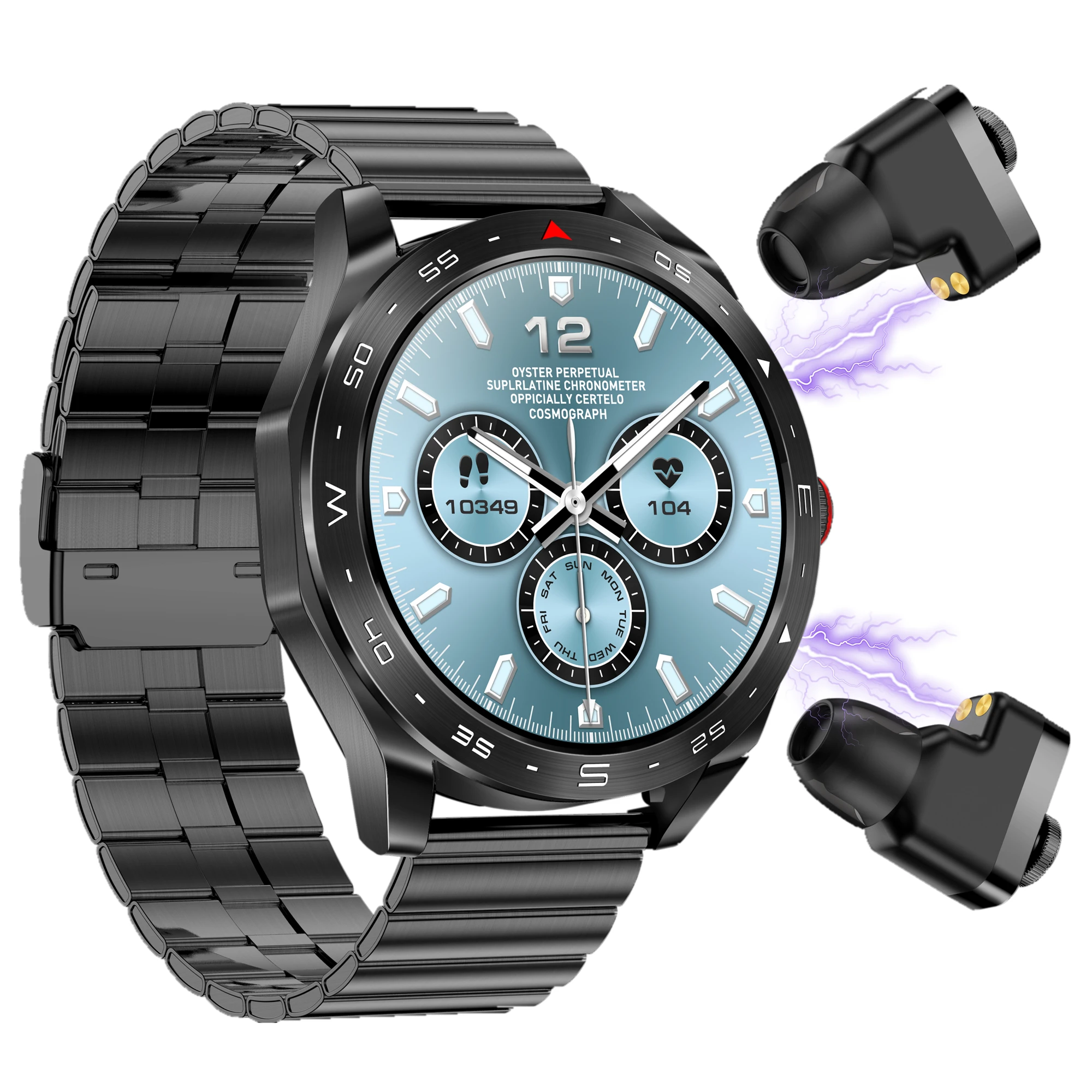 T95 스마트 워치, 2 in 1 이어버드, HIFI 이어버드, 스피커 트래커, 음악 심박수 모니터, 남성용 스포츠 워치, 신제품