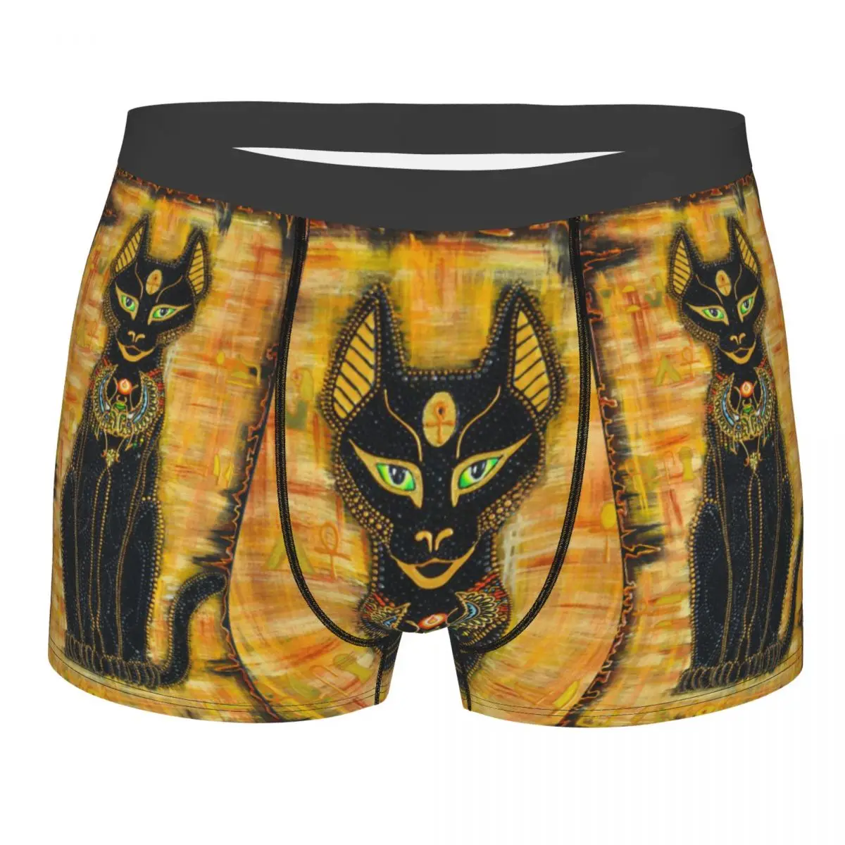 Cats And Ankh Cross Ancient Egypt Men Boxer Briefs Underpants Highly Breathable Top Quality Gift Idea