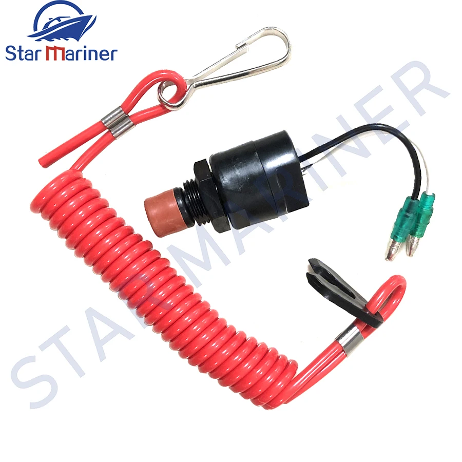 Interrupteur D'arrêt D'urgence Avec Attache Pour Hors-bord Yamaha 15-40HP 2 Temps - Réf. 6E9-82575-09 - 12