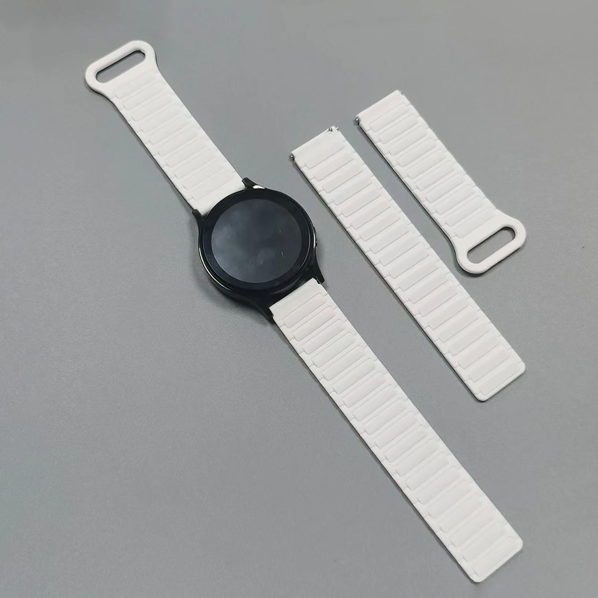 Magnetic Silicone Loop Watch Strap, 22mm/20mm Band Bracelet
