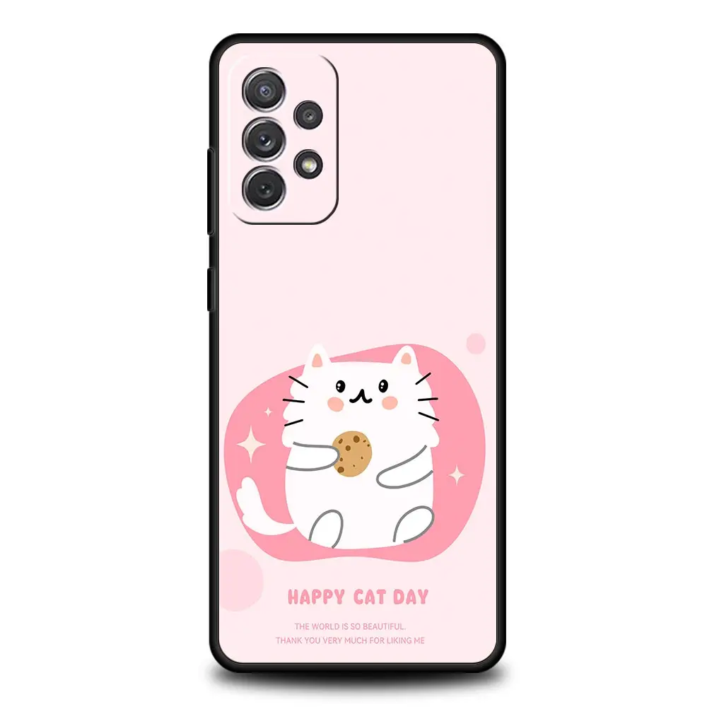 Charming Black Cat Cartoon Phone Case - Stylish Protective Cover