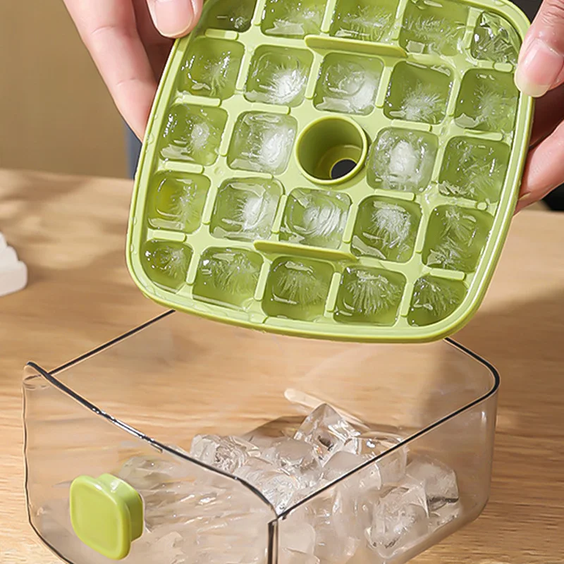 48 Grid Ice Cube Bucket Tray Reusable Refrigerator Ice Maker Mold One-touch Easy Release Homemade Ice Storage Box for Drinks