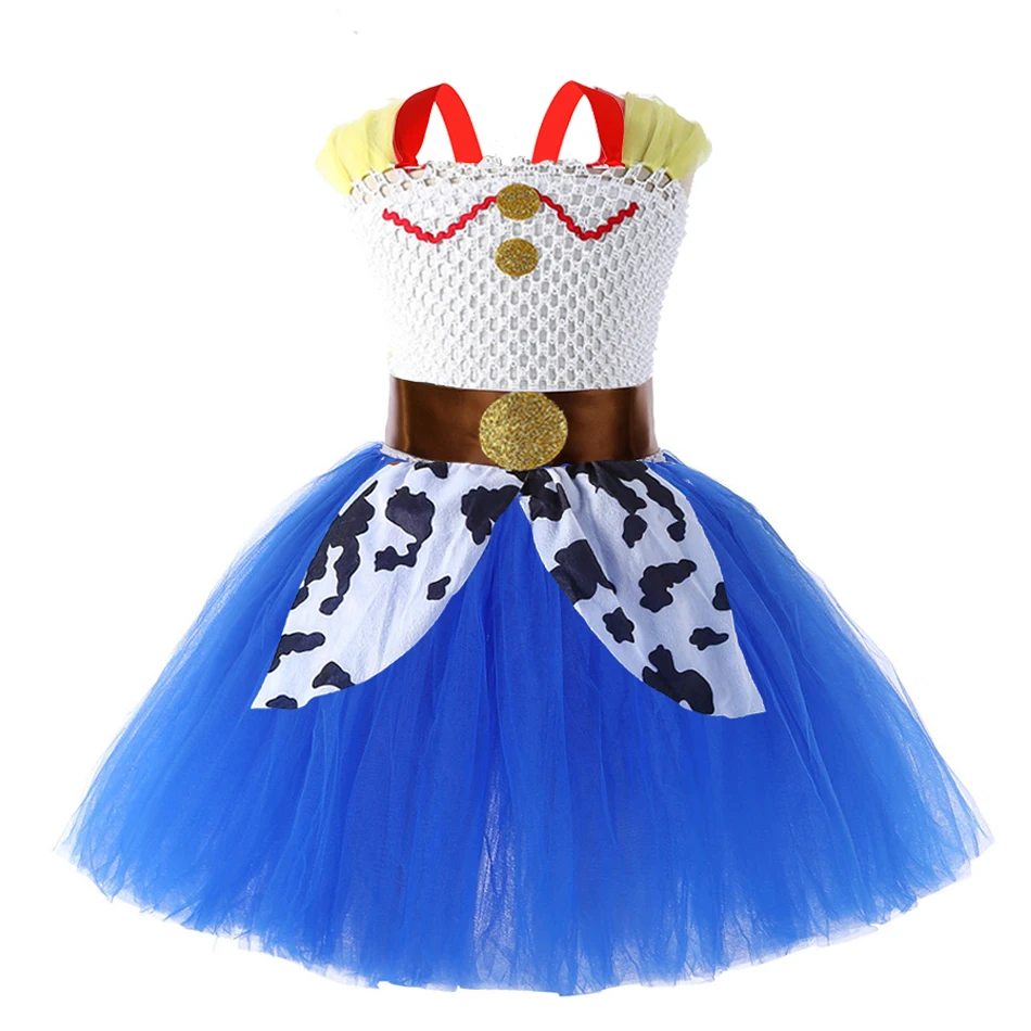 Toy Story Woody Tutu Girls Jessie Dress Up Costume Buzz Lightyear Fokry Sling Tulle Frocks Summer Cute Fluffy Princess Outfit