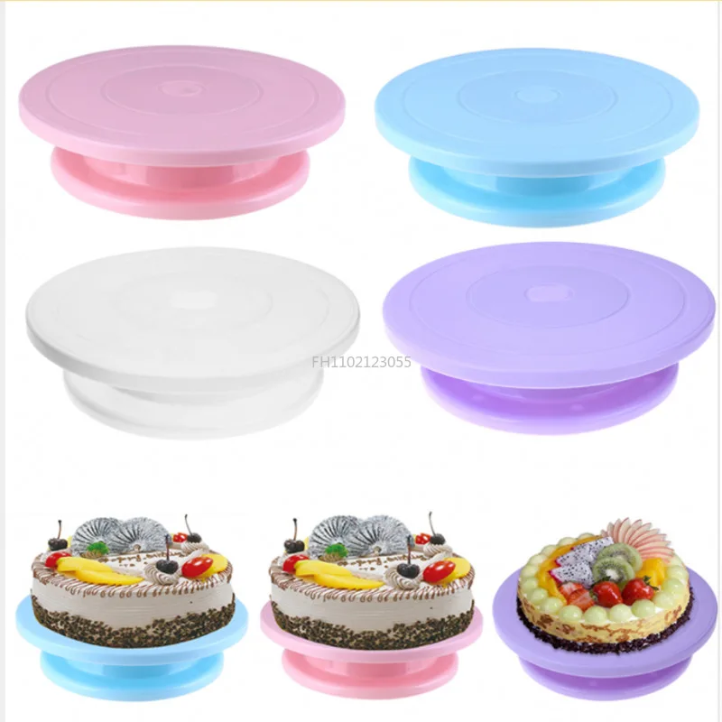 Plastic Cake Turntable Rotating Stable Anti-skid Round Cake Table Kitchen Baking Tools Cream Decoration Accessories Stand DIY
