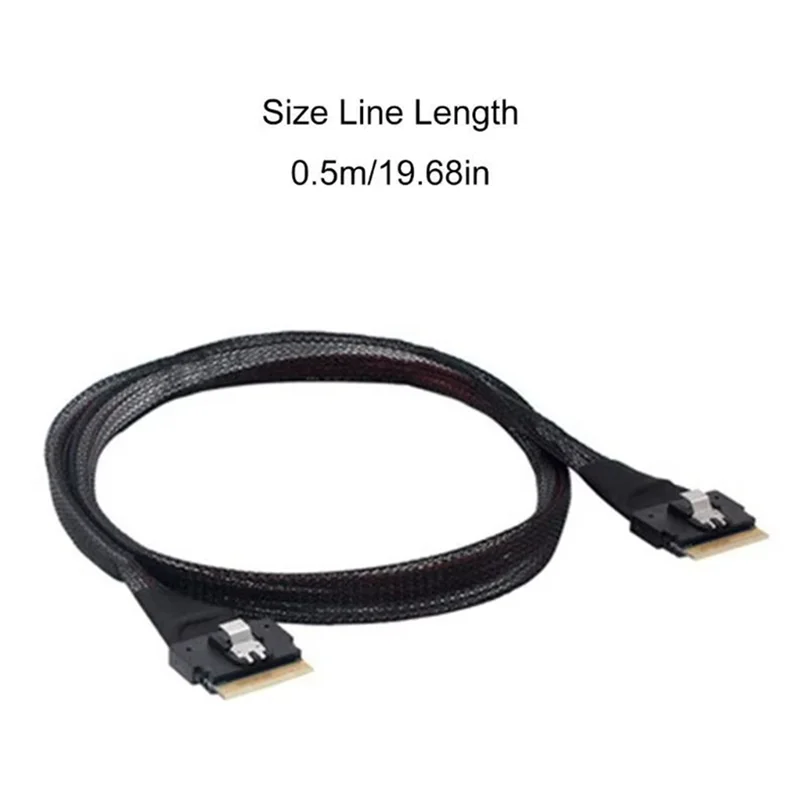 서버 컨트롤러 커넥터용 연장 케이블 50Cm SFF 8654 8I 남성 - SFF-8654 SAS4.0 74핀