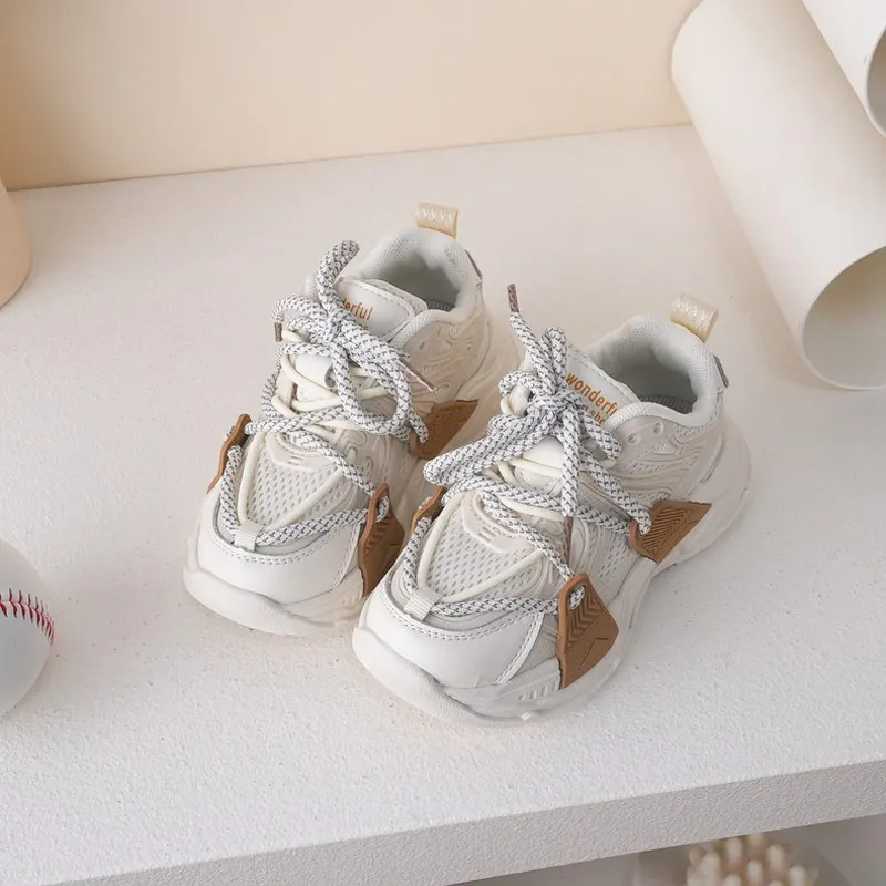 

Children Sport Shoes Boy's Comfortable Breathable Daddy Shoes Girl's Patchwork Mesh Upper Casual Shoes Size 26-37
