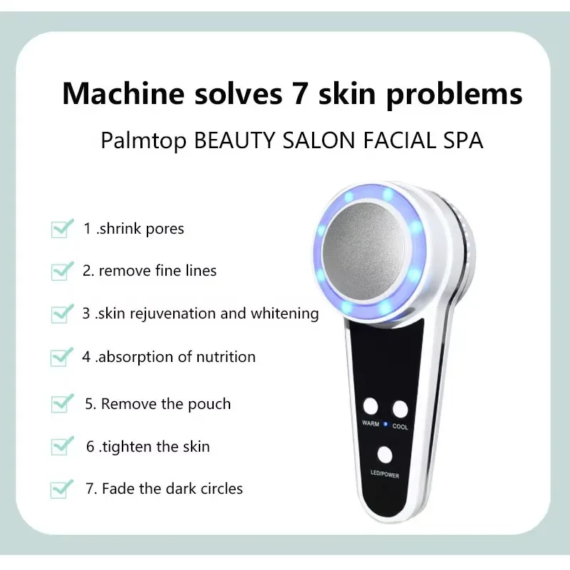 Hot Cold Hammer Cryotherapy Face Care Device Blue Photon Acne Treatment Facial Massager Skin Lifting Rejuvenation Beauty Machine