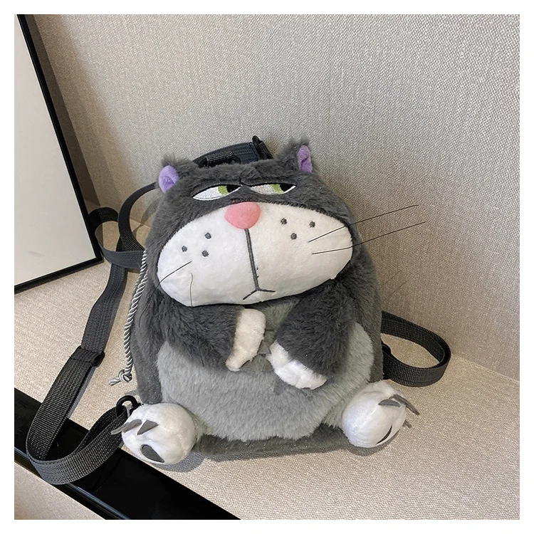 Japanese Cute Lucifer Bad Cat Cinderella Anime Cartoon Plush Backpack  Lucifer Portable Drawstring Pocket Girls Toys Storage Bags - AliExpress