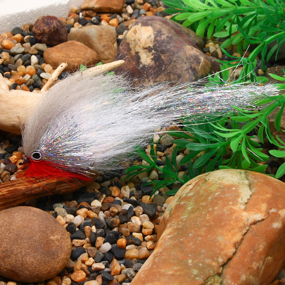 ICERIO # 4/0 Big Game Streamer Fliegenköder für Salz- und Süßwasser-Raubfische mit 3D-Fischaugen für Forelle, Hecht, Musky, Barsch, Meeresfischerei-Köder – Detail 8