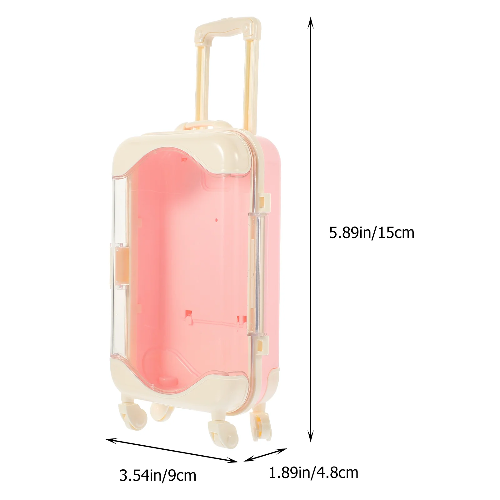 Mini Suitcase Accessory House Accessories Cartoon Pink Miniature Luggage Plastic Decor Compact Kids Toy